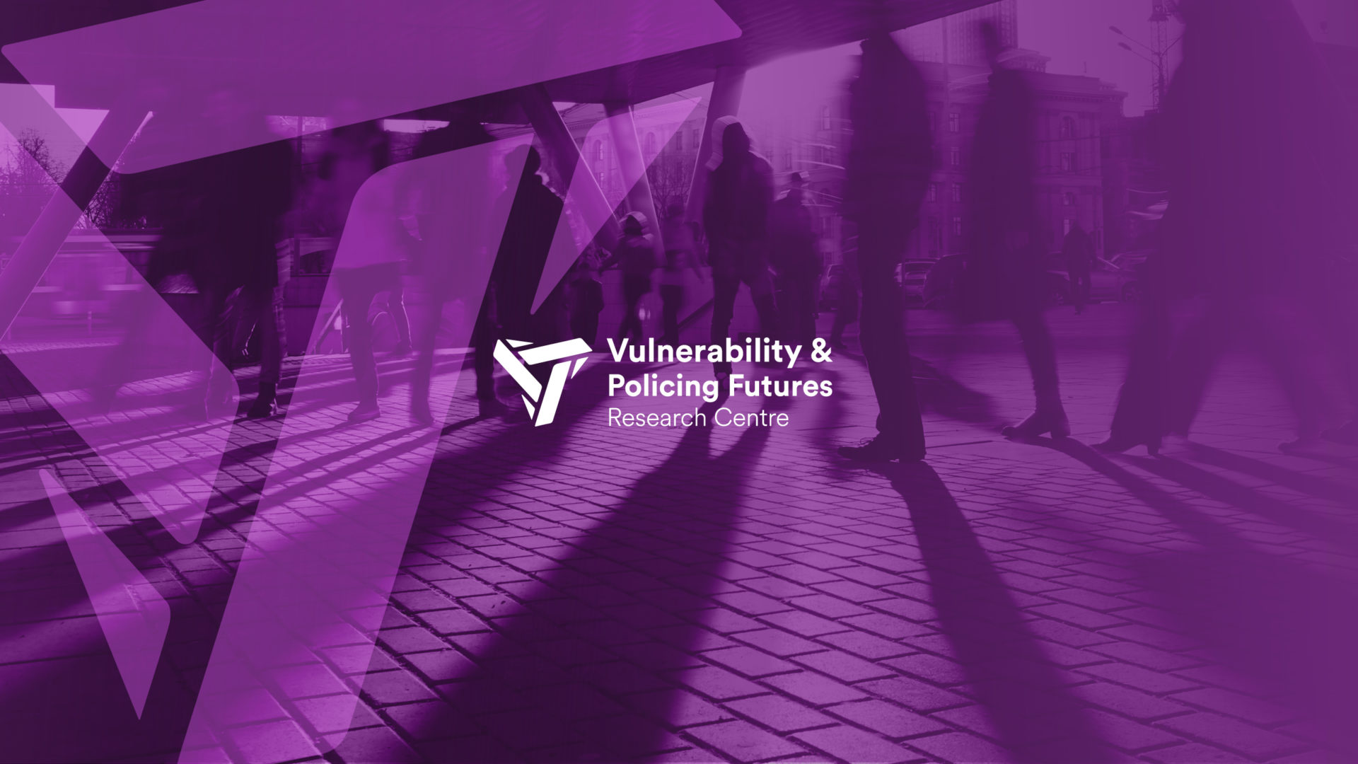 White Vulnerability & Policing Futures logo on purple background