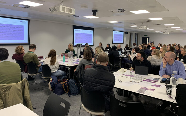 People sat around tables for the Safer Streets workshop